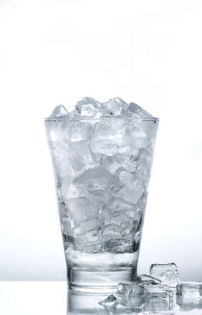 Ice cubes in the glassの写真素材