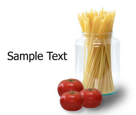 Spaghetti pasta on white background. の写真素材