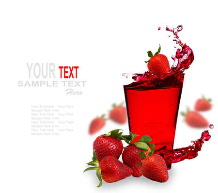 Strawberry splashing の写真素材
