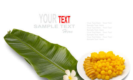 Thai dessert ,thai sweets ,made of bean ,coconut milk and egg cooked in syrup の写真素材