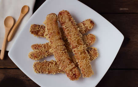 Deep-fry sliced banana : Khmer styleの写真素材
