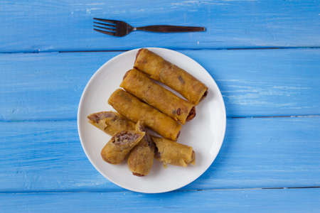 Taro fried spring roll cambodia and thai style food