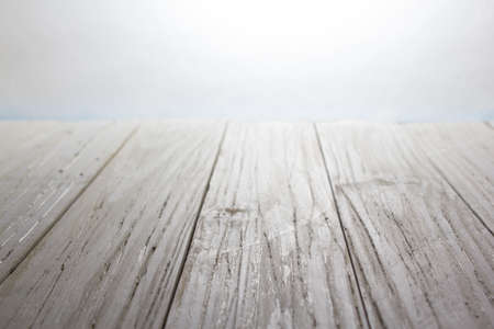 White wood Background with morning lightの写真素材