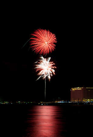 PHNOM PENH, CAMBODIA - NOVEMBER 26 : Fireworks at Water festival on November 26, 2015 in Phnom Penh, Cambodia.のeditorial素材