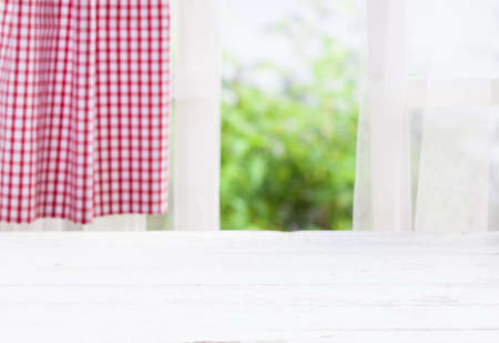 Wooden over summer window backgroundの写真素材