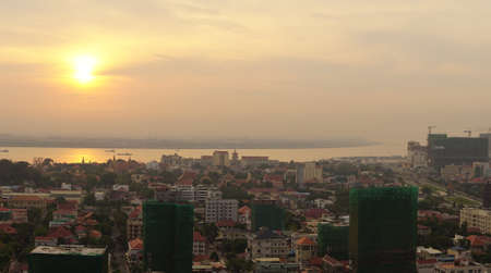 Phnom penh Sunrise , May 7,2016 Cambodia ,Phnom Penhのeditorial素材