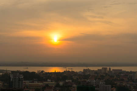Phnom penh Sunrise , May 7,2016 Cambodia ,Phnom Penhのeditorial素材