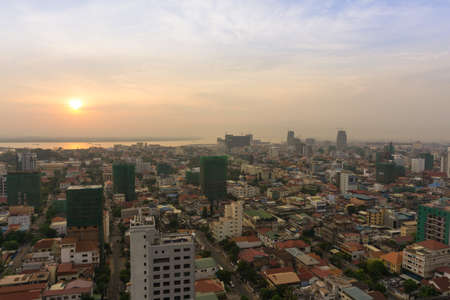 Phnom penh Sunrise , May 7,2016 Cambodia ,Phnom Penhのeditorial素材