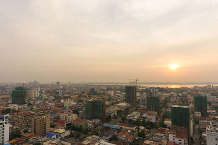 Phnom penh Sunrise , May 7,2016 Cambodia ,Phnom Penhのeditorial素材