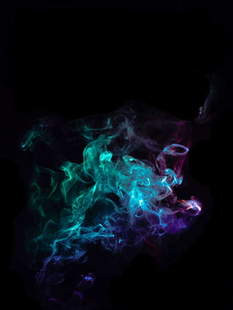 Smokes on black backgroundの写真素材