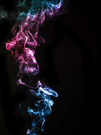 Smokes on black backgroundの写真素材