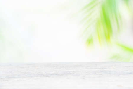 Wood table top on natural blurred backgroundの写真素材