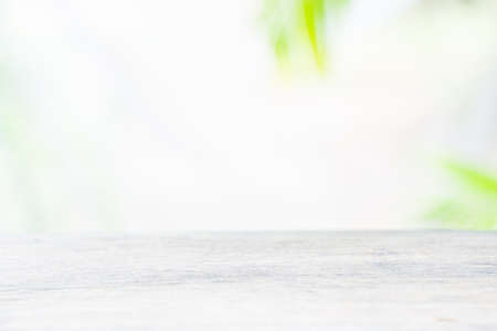 Wood table top on natural blurred backgroundの写真素材