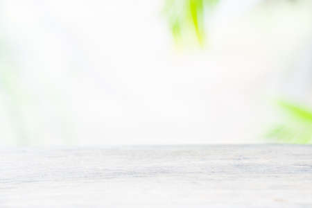 Wood table top on natural blurred backgroundの写真素材