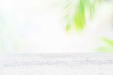 Wood table top on natural blurred backgroundの写真素材