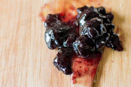 blueberry jam before eatの写真素材