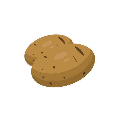 Potato vegetable vector icon colorful..... EPS 10. Potatoes flat illustration...Farm market product. Vegetarian food.... Fresh healthy organic food...Crop concept for vegan. isolated on whiteのイラスト素材