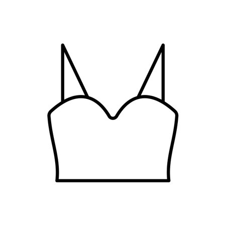 Crop top clothes vector icon outline blackのイラスト素材