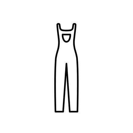 Overalls vector icon outline black simple.のイラスト素材