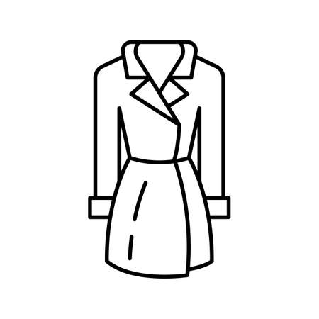Coat clothes vector icon outline black.のイラスト素材