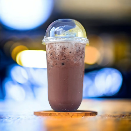 Cocoa drinks are popular among young people who love health.の写真素材