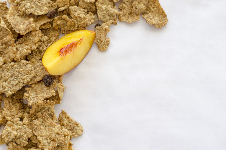 granola isolated on white backgroundの写真素材