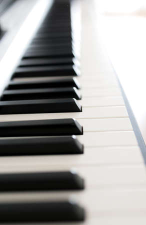 Closeup of piano keys - keyboardの写真素材