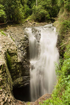Natural bridge waterfall in Springbrook National Park, Gold Coast, Australia