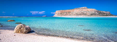 Balos lagoon on Crete island with azure clear water, Greece, Europe. Crete is the largest and most populous of the Greek islands.の写真素材