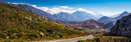 Road on Creta island, Greece, Europe.の写真素材