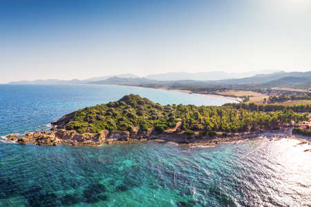 Porto Pirastu beach near Costa Rei on Sardinia island, Sardinia, Italy, Europe.の写真素材