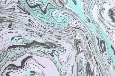 Abstract vector painting. Decorative marble texture. Violet, green and black colors. Abstract ink background. Marbling backgrのイラスト素材