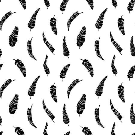 Tropical vector banana leaves seamless pattern.のイラスト素材