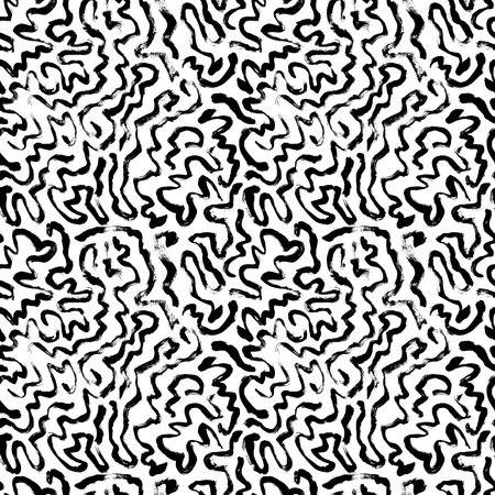 Black wavy organic rounded shapes seamless patternのイラスト素材