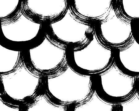 Hand drawn paint scapes vector seamless pattern.のイラスト素材