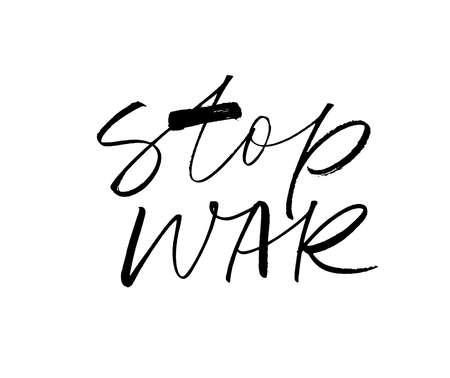 Stop war vector calligraphy with bold letters.のイラスト素材