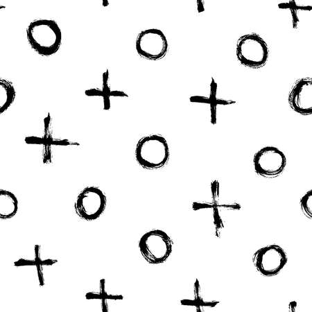 Abstract grunge pattern with crosses and circles.のイラスト素材