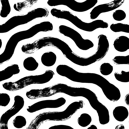 Hand drawn organic shapes vector seamless pattern.のイラスト素材