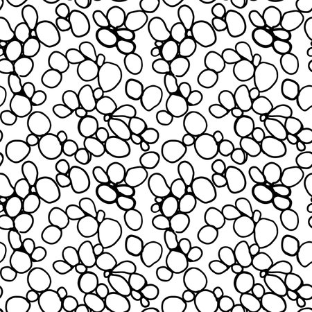 Bubbles vector seamless pattern with line circlesのイラスト素材
