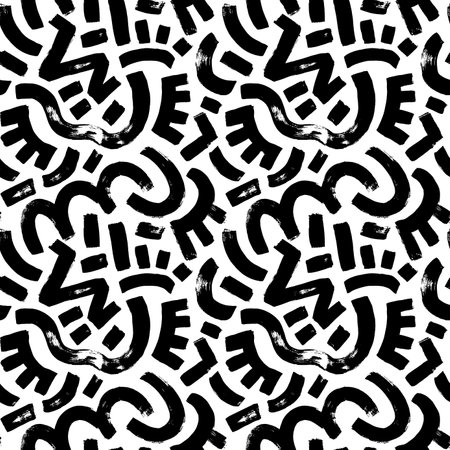 Organic grunge bold shapes, curved lines and dots.のイラスト素材