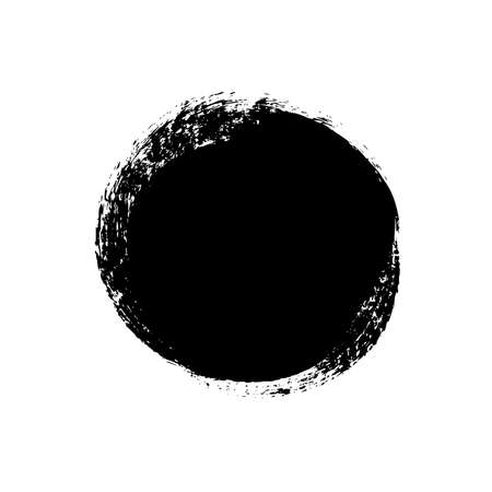 Vector black paint circle isolated on whiteのイラスト素材