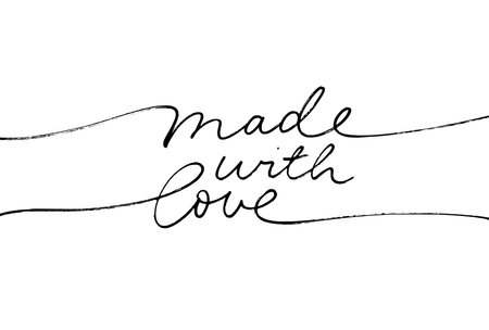 Made with love simple line black lettering.のイラスト素材