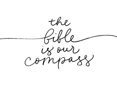 The Bible is our compass modern line calligraphy.のイラスト素材