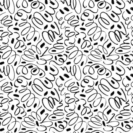 Simple swirled lines with dots seamless pattern.の写真素材