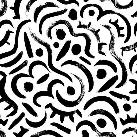 Hand drawn doodle lines vector seamless pattern.のイラスト素材
