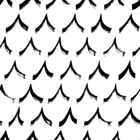 Hand drawn vector check mark seamless pattern.のイラスト素材