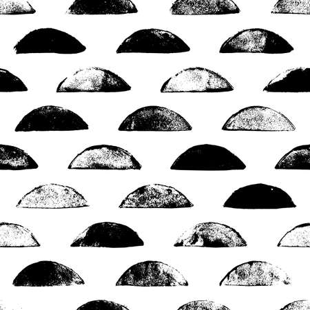 Hand drawn seamless pattern with semi circles.のイラスト素材