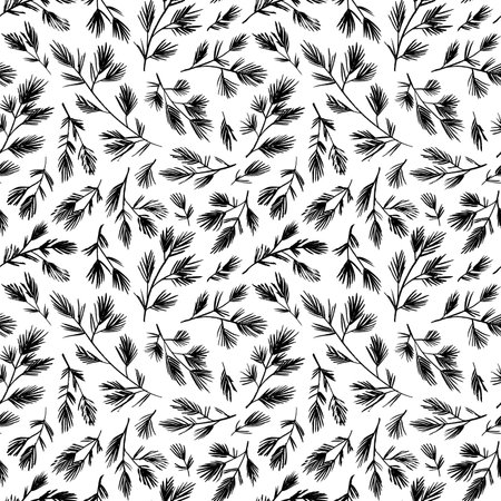 Seamless pattern with spruce and pine tree branchのイラスト素材