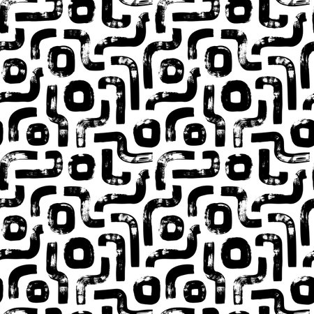 Geometric shapes in retro style seamless pattern.のイラスト素材