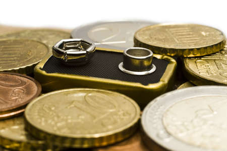 Battery with money around with nice depth of fieldの写真素材